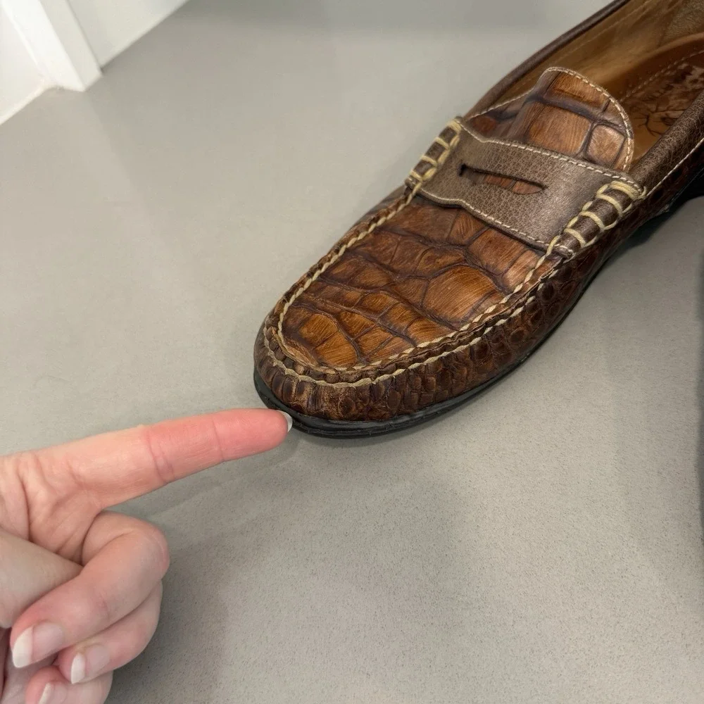 Martin Dingman Bill Alligator Penny Loafers Men's 8 Brown Old Money Heritage